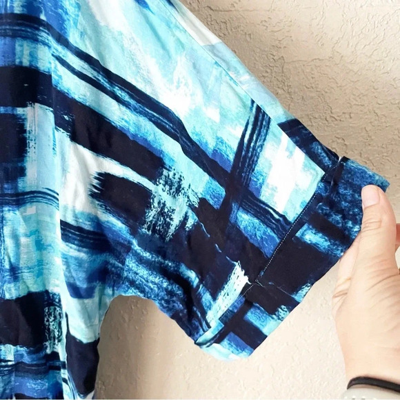 Natori Sleep Shirt Women's Large Glaze Dynasty Blue Abstract Print Lounge - Picture 6 of 9